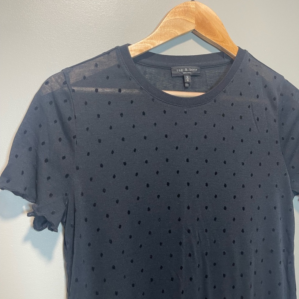 Rag & Bone Black Fitted Short Sleeve T-Shirt - Picture 6 of 6